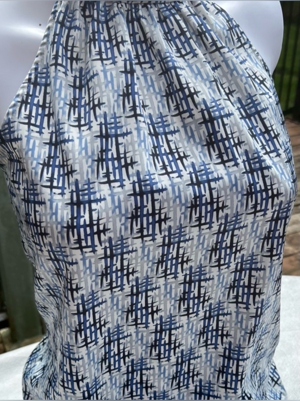 The Limited White and Navy Abstract Print Halter Top. Size XS.
